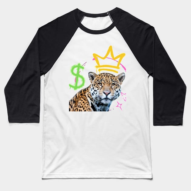 Jaguar Graffiti Baseball T-Shirt by TianquiztliCreations